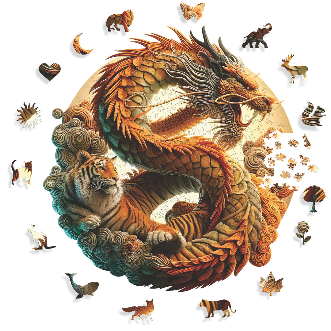 Kaplan ve Ejderha - Ahşap Puzzle