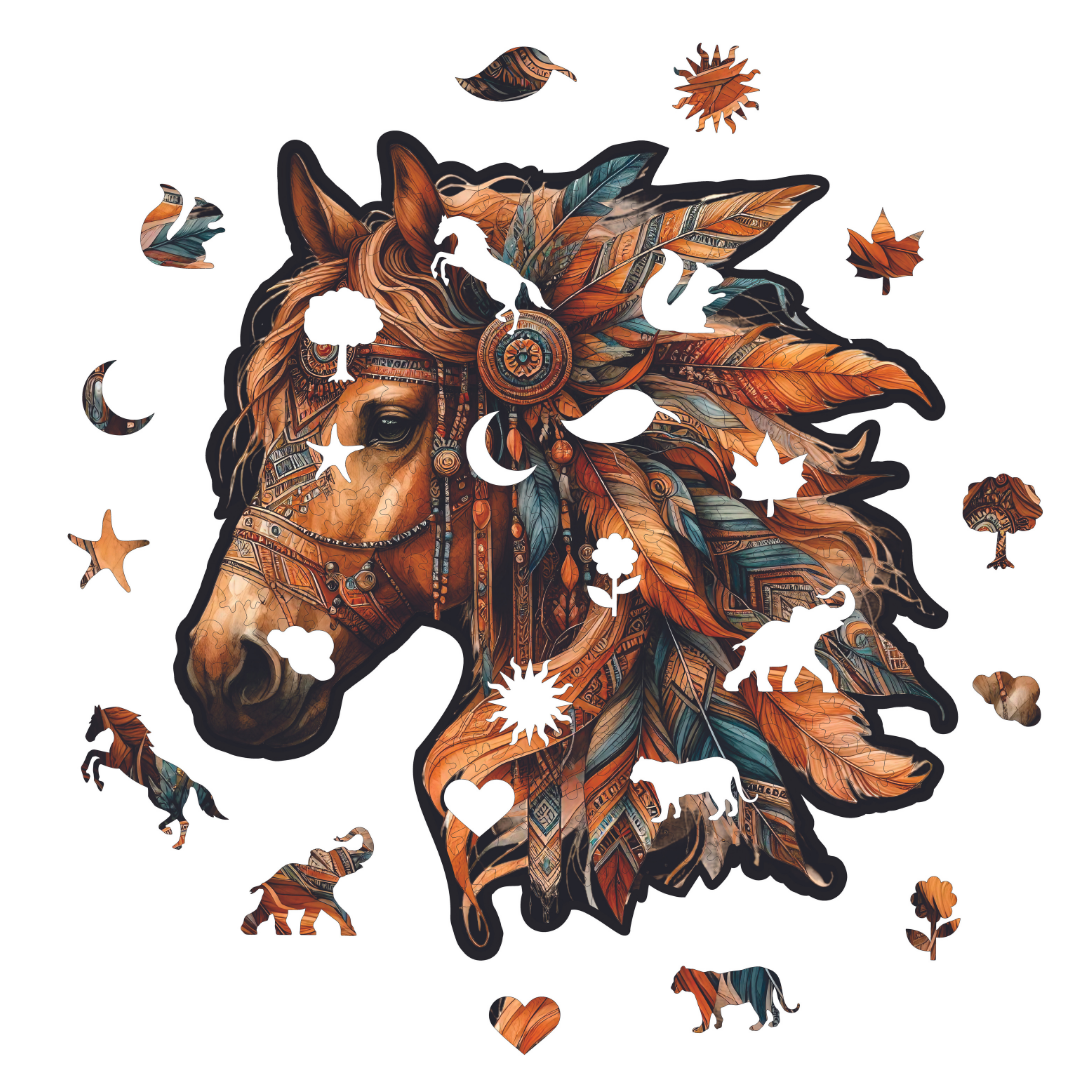 Bohem At - Ahşap Puzzle