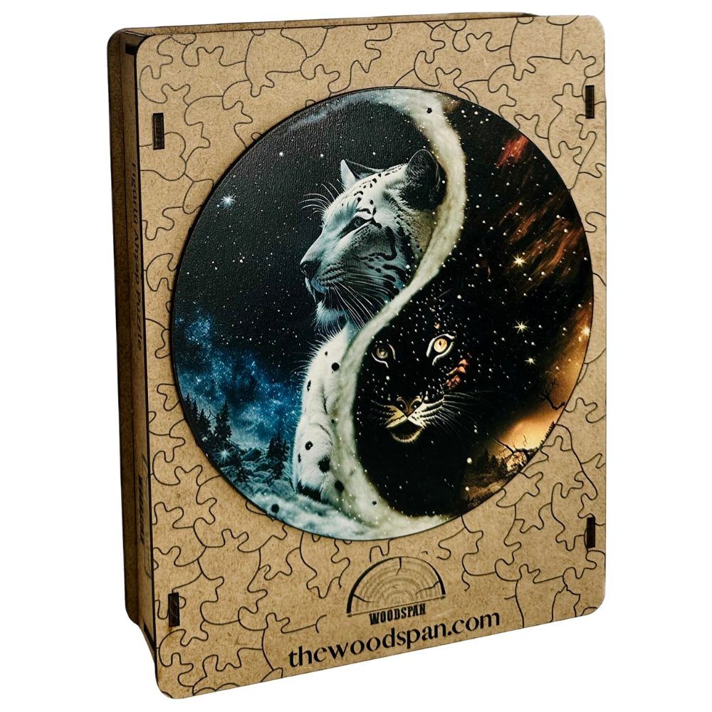 Buz ve Ateş Yin Yang - Ahşap Puzzle