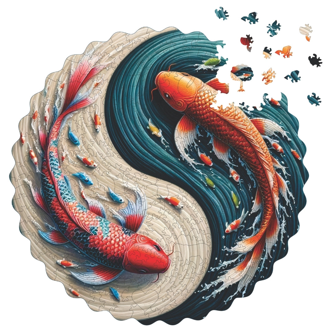 Koi Yin Yang - Ahşap Puzzle