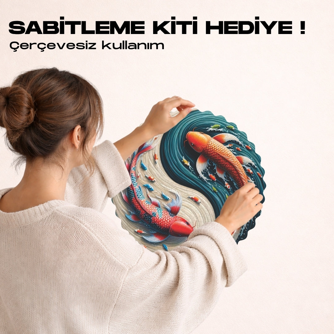 Koi Yin Yang - Ahşap Puzzle