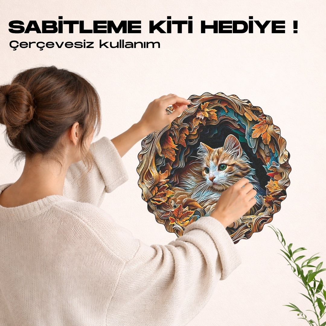 Kedi V2 - Ahşap Puzzle