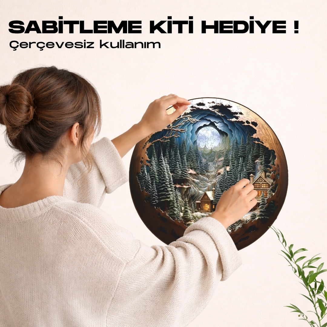 Kış Gecesi - Ahşap Puzzle