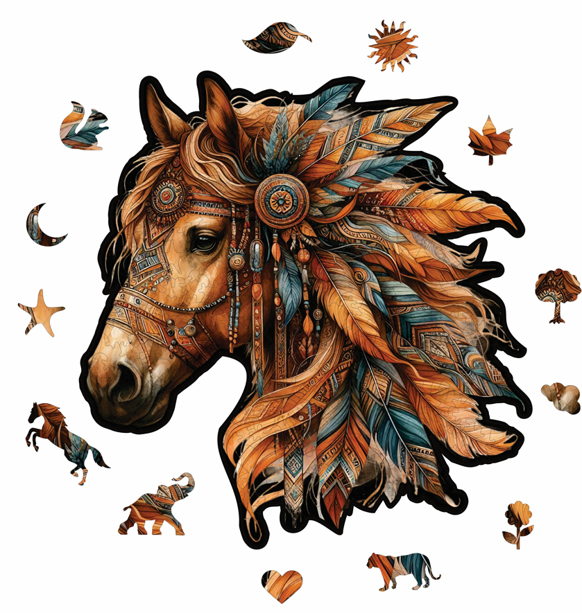 Bohem At - Ahşap Puzzle