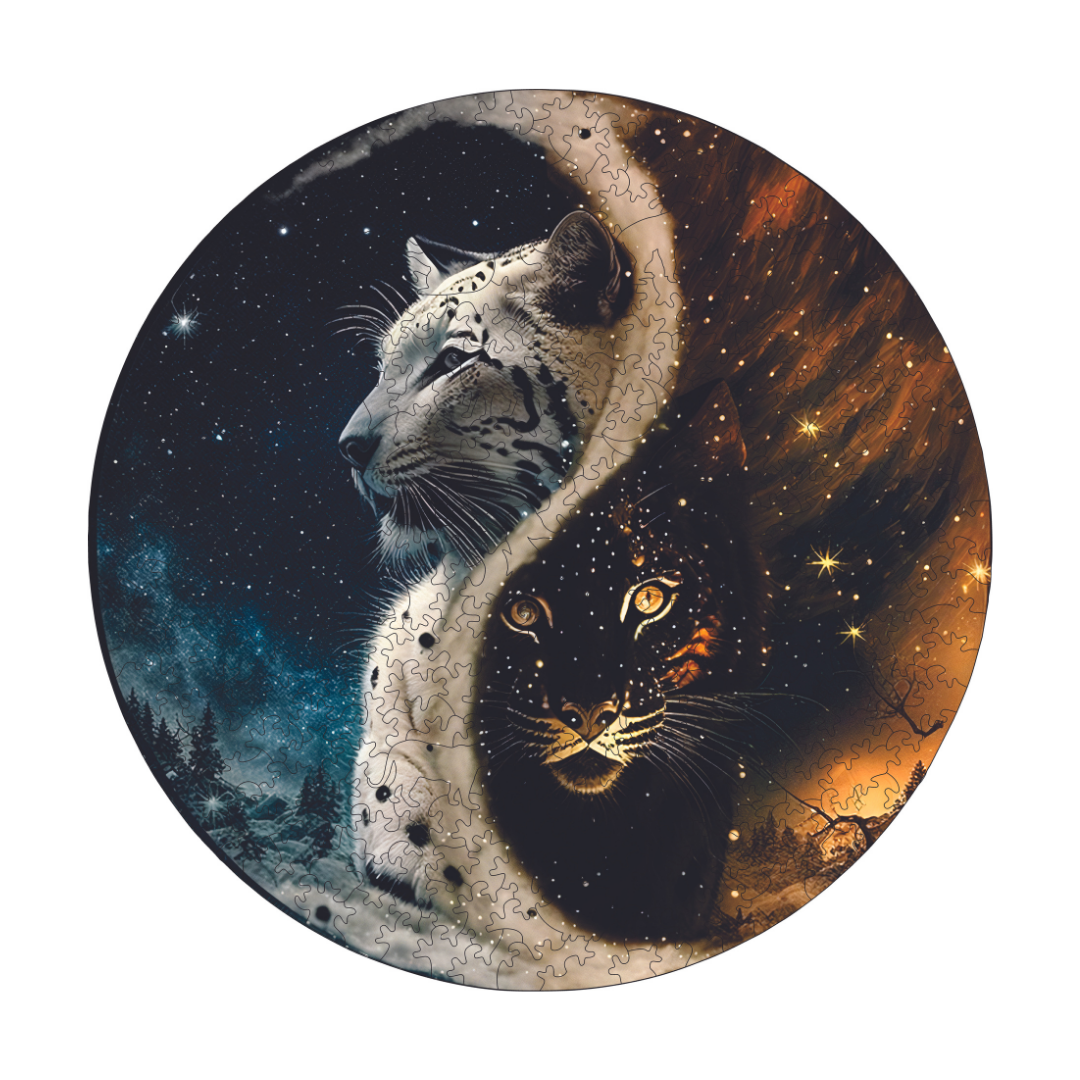 Buz ve Ateş Yin Yang - Ahşap Puzzle