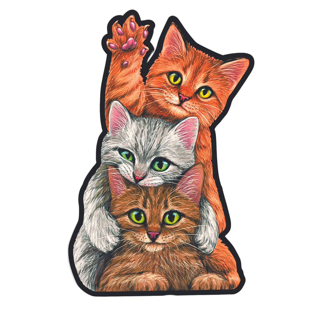 3 Kedi - Ahşap Puzzle