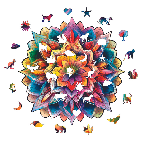 Mandala: Renklerin Dansı - Ahşap Puzzle