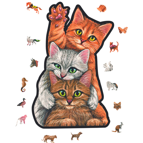 3 Kedi - Ahşap Puzzle