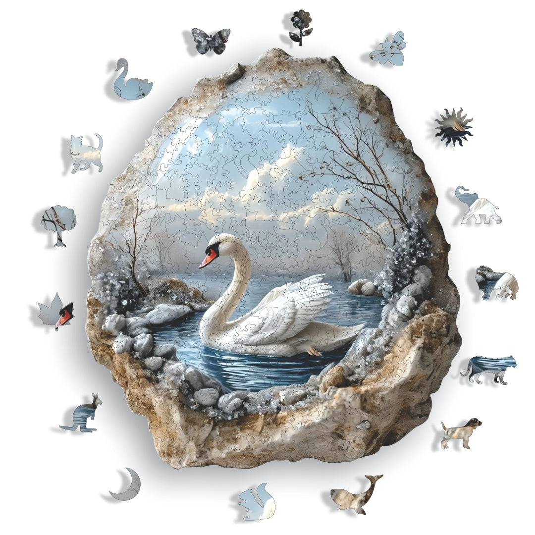Kristal Kuğu  - Ahşap Puzzle