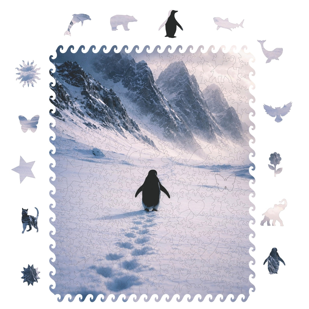 Yalnız Penguen - Ahşap Puzzle