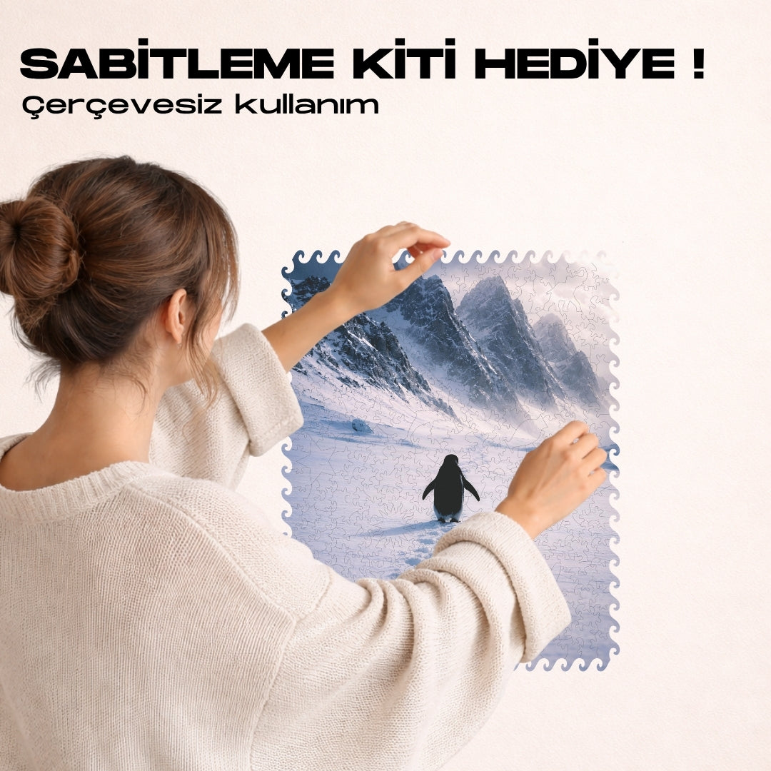 Yalnız Penguen - Ahşap Puzzle