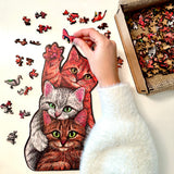 3 Kedi - Ahşap Puzzle